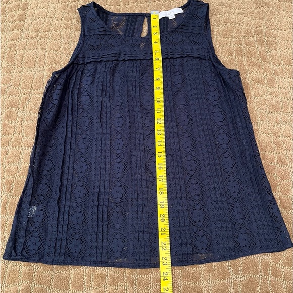 LOFT dark blue lace tank top size small - Picture 9 of 10